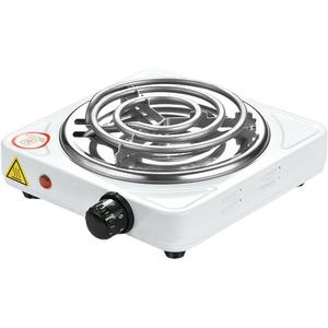 Compact and Portable Countertop Burner- Countertop Single Coiled Burner 1000 Watts Electric Hot Plate Temperature Controls White
