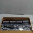 2 in 1 LED Emergency Dash Strobe Light Bar Front/Rear Windshield Safety Flashing Warning Hazard Interior Lights for Police Firefighter Construction Vehicles Trucks (2x14 inch, Amber/White)