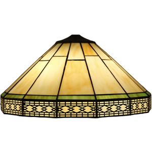 16 Inch Tiffany Stained Glass Lamp Shade Replacement Yellow Mission Lampshade Only with Cap Fit for Table Lamp, Pendant Light, Floor Lamp,Ceiling Fixture