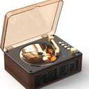 Portable CD Player Bluetooth with Speakers - Lehwey Desktop CD Players for Home, Built-in Dual Stereo Speakers, FM Radio, Repeat, Remote Control, Supports USB/AUX/Type-C, Retro Gift, for Kids, Brown