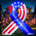 OurWarm 7FT 4th of July Inflatable American Flag, Independence Day Blow Up Yard Decorations Outdoor Built-in LED Lights, Memorial Day Inflatable Ribbon Patriotic Decorations for Lawn Patriotic Decor