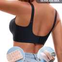 Womens Deep V Bras Wireless Comfortable Bra Supportive No Underwire Bras Tshirt Push Up Bralettes Plunge Seamless Bra (Black, S)