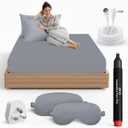 Grounding Sheet (Organic Cotton with Silver Fibres), Deep Sleep, Recovery & Sleep Optimisation, Grounded Bed Sheet for Natural Sleep Therapy, Breathable Fitted Sheet, Deep Pocket, Queen, Gray