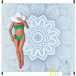 Beach Blanket 79" X 83" Oversized Lightweight, BeachMat Waterproof Sandproof, Durable Picnic Mat Beach Accessories for Travel, Camping, Hiking