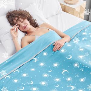inhand Cooling Blanket - Cooling Blankets for Hot Sleepers -Decorative Lightweight Breathable Summer Cold Blankets for Sleeping Night Sweats to Keep Cool-(90"x108") Aqua