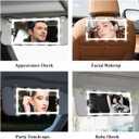 Led Sun Visor Vanity Mirror, Upgraded Large Car Mirrors with Lights, Dimmable Light up Vanity Makeup Mirror for Car,Rechargeable Universal Rear View Visor Mirrors