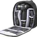 Docooler Grey Backpack - Waterproof Camera Bag, Small DSLR Camera Backpack with Customizable Interior, for Canon Sony