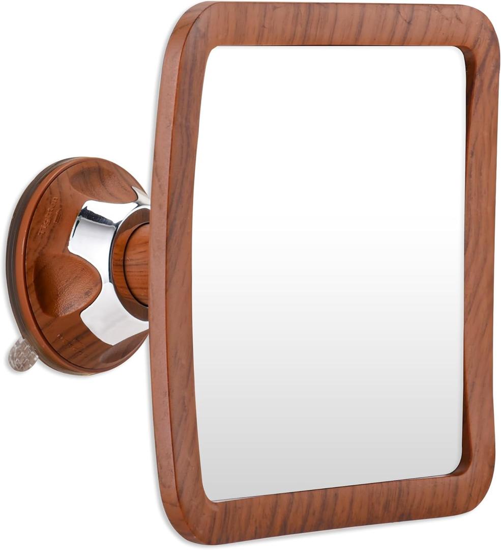 MIRRORVANA Fogless Shower Mirror for Shaving - Shatterproof Surface, Upgraded Suction Cup, and 360 Swivel Design - 6.3" x 6.3" (Bamboo Print)