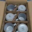 famiware Coffee Mugs Set of 6, Nebula 14oz Coffee Mugs, Ceramic Cup Set with Handle for Latte, Tea, Milk, Cappuccino, Cocoa, Light Gray