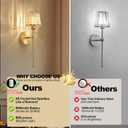 Battery Operated Crystal Wall Sconce Set of 2, Amber Rechargeable Wireless Wall Sconces with Remote Dimmable 12 Colors Modes Led Wall Lights for Bedroom Living Room Hallway, 2 Bulbs Included