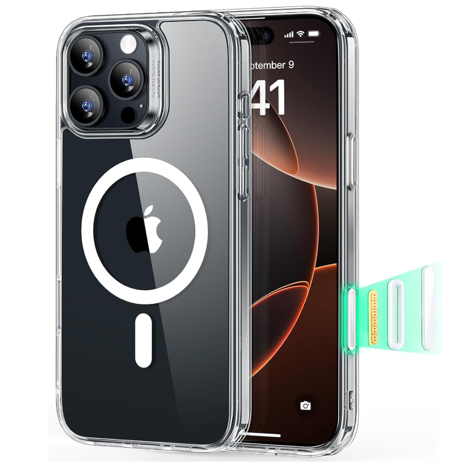 ESR for iPhone 16 Pro Max Case, Camera Control, Compatible with MagSafe, Shockproof MilitaryGrade Protection, Magnetic Phone Case for iPhone 16 Pro Max, Classic Hybrid Case (HaloLock), Clear