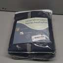 Joywell Vintage Blue Pinch Pleated 100% Blackout Linen Curtains 112 Inches Long for Living Room Darkening Thermal Bedroom Insulated Drapes Classical Noise Reduction Pinch Pleat Linen Curtains 40x112