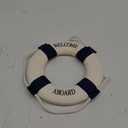 MorroMorn Lifebuoy Wall Hanging Decor - Welcome Aboard Mediterranean Style Home Decoration (Navy, 10") (10L" x 1.5W")