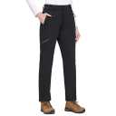 BALEAF Women's Fleece Lined Hiking Pants Winter Insulated Water-Resistant Slim Ski Pants Windproof Outdoor Shell Black, L 