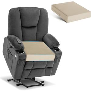 Tromlycs Recliner Cushions for Elderly Long Sitting Gel Memory Foam Cushion for Recliner 20 x 20 x 5 Inch Khaki