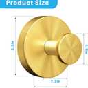 Suction Cup Hooks for Shower, Heavy Duty Towel Hooks for Walls No Damage, Suitable for Hanging Towels, Robes, Coats, Holds 15 lbs-2pack, Brushed Gold