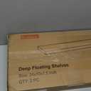 Fun Memories Floating Shelves - 24x10x1.5 Inch Rustic White Wall Shelf - Wall Mounted Shelves for Wall Decor Storage - Wooden Shelves with Invisible Brackets for Living Room, Bedroom, Kitchen, 2 Pack