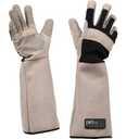 PetFusion Multipurpose Pet Grooming Gloves Great for Trips to Vet and Bathing, Puncture, Scratch & Water Resistant (Large, Grey)