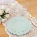 Tinybee 60PCS Sage Green Plates - Heavy Duty Sage Green Disposable Plates, Elegant Plastic Plates for Bridal Shower, Wedding and Party Including 30 Dinner Plates 10 '' & 30 Dessert Plates 7.5 ''