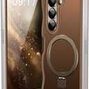 [Magnetic Stand & Wave Frame] Case for Samsung Galaxy Z Fold 5 [Fit for MagSafe] [Military Drop Protective] Not Yellowing Translucent Z Fold 5 Phone Ring Cover for Women Men 7.6" Desert Gold