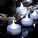 Led tealights, 24 Pack Flameless Candles Lights Realistic Flickering Battery Operated Led Tea Lights Candles for Christmas, Wedding, Birthday, Halloween Gifts Home Decoration in Cool White