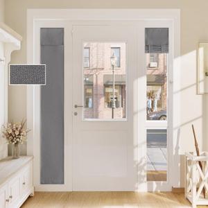 RYB HOME 100% Blackout Linen Sidelight Door Curtain, Door Window Curtain, 12"W x 69"L
