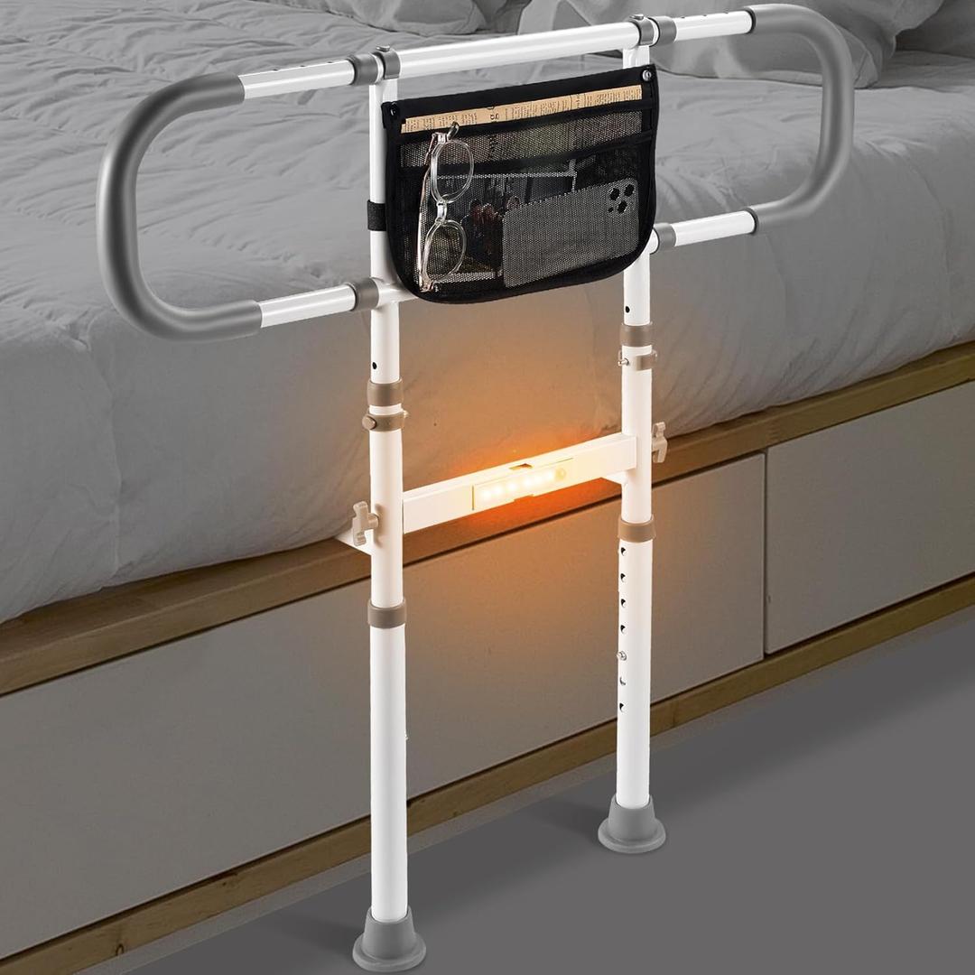 Dotday Bed Rails for Elderly Adults Safety, Adjustable Bed Assist Rail for Seniors, Bed Cane Bedside Handrail Safety Grab Bar for Bed, Bed Handle Bedside Assist Fits King Queen Full Twin Bed