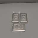 DEWENWILS Decorator Outlet Covers, Satin Nickel Outlet Wall Plates, 4.92" x 3.14" Decorative Switch Plate Cover, Metal Electrical Outlet Cover Plate, 3 Pack