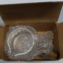 Denovin Glass Measuring Cup, 6oz Creamer Pitcher with Wood Handle, Creative Milk Frothing Pitcher Creamer Shot Glass (Transparent)