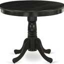 East West Furniture ANT-ABK-TP Antique Dining Room Table - a Round kitchen Table Top with Pedestal Base, 36x36 Inch, Wirebrushed Black