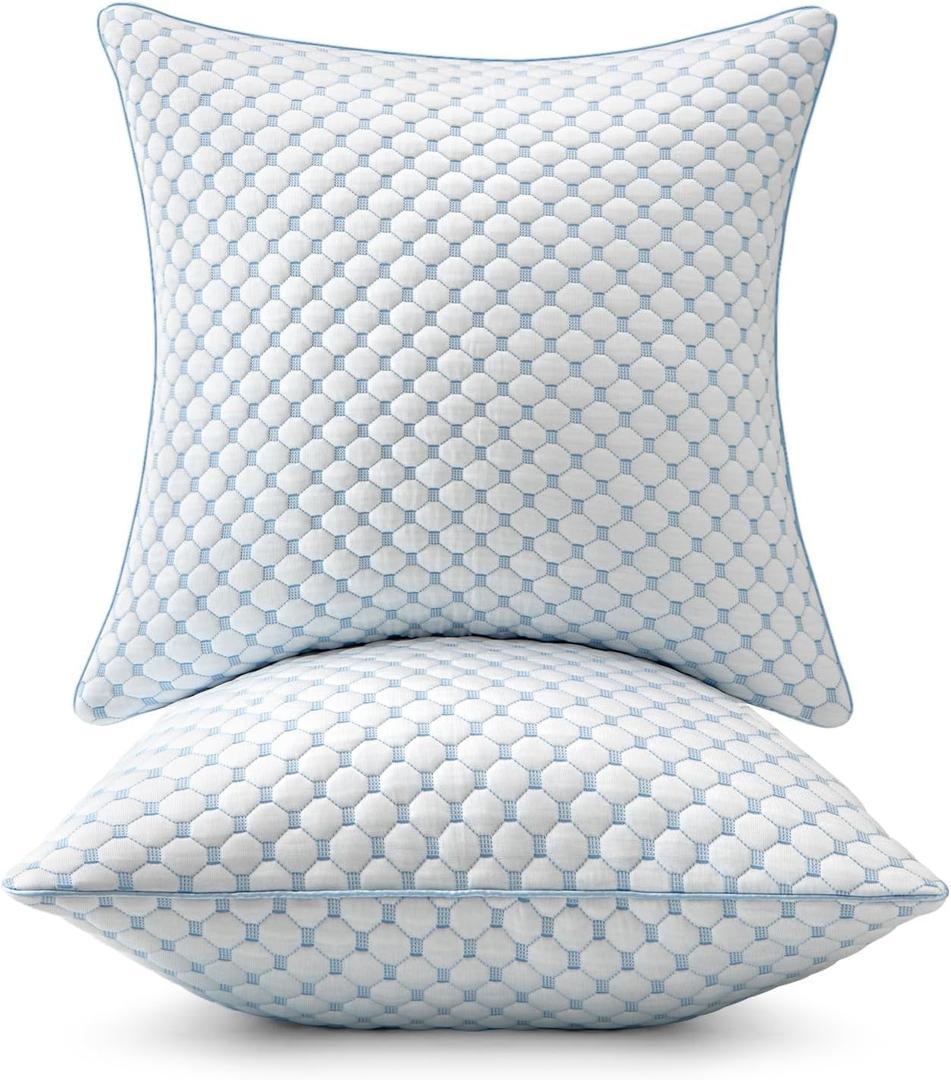 MIULEE 18x18 Pillow Inserts, Memory Foam Cooling Set of 2 Decorative Throw Pillows,Adjustable Premium Stuffer for Sofa Couch Bed and Living Room