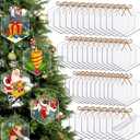 Jetec 48 Pcs 3 Inch Acrylic Ornament Blanks Clear Acrylic for DIY Christmas Ornament and Crafts Christmas Tree Decoration Hanging Tags with Hole for Xmas Tree Decor and Keychains(Hexagon Style)