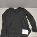 Womens Lace V Neck Tunic Tops Long Sleeve Ribbed Knit Shirts Fall Casual Basic Tees M