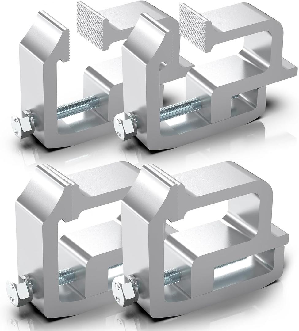 Truck Topper Camper Clamps - 4 Pack Sliver Truck Clamps and Mounting Canopy Clamps for Dodge Dakota Ram 1500 2500 3500, F150 F250 (4, Silvery)