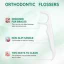2 x Braces Flossers, 100 Count Floss Picks for Braces with Threader Design, Mint Flavored, Fits Under Arch Wires, Daily Oral Care for Adults & Teens