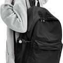 Black Backpack for School, High School Bookbag Back Pack for Teens Girls Boys, Lightweight College Backpack Book Bag for Women Men, Simple Casual Daypack Backpack Mochilas Escolares para Adolescentes