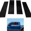 XQSMWF 4PCS Pillar Post Door Trim Set Glossy Black Compatible with Ford F150 Super Crew Fit for Lincoln Mark LT 2004-2014 Sticker Door Post Molded Cover Set, Cab Pillar Posts Door Cover Trim