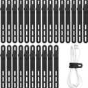 Oligei 25 Pcs Silicone Cable Ties, Cable Ties Reusable, High Elasticity Cord Wraps for Electrical Cords, Cord Organizer for Earphone, Phone Charger(Black)