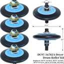 DC97-16782A Dryer Drum Roller Kit with DC97-16782A Dryer Roller DC93-00634A Idler Pulley 6602-001655 Dryer Belt DC61-01215B Tension Spring Replaces DC97-07523A DC97-07523B 2027851 for Dryers