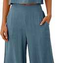 Women's Summer 2 Piece Outfits Sleeveless Crop Top Pants Size XXL, Gray Blue
