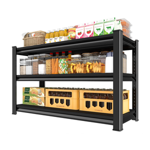 48''W Garage Shelves Heavy Duty - 1,560Lbs Steel Metal Adjustable Utility Storage Shelving Rack Units 48" W x 16" D x 39" H 3 Tier Black