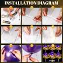 Junkin 6 Set Balloons Centerpieces for Table with LED String Light 60 Pcs Balloons Light up Table Balloon Stand Centerpieces for Graduation Birthday Baby Shower Wedding Bridal Shower(Purple)