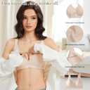 Vinfact Front Closure Bras for Women No Underwire Wireless Bra Seamless Bralettes with Soft Support Mastectomy Bralette (M)