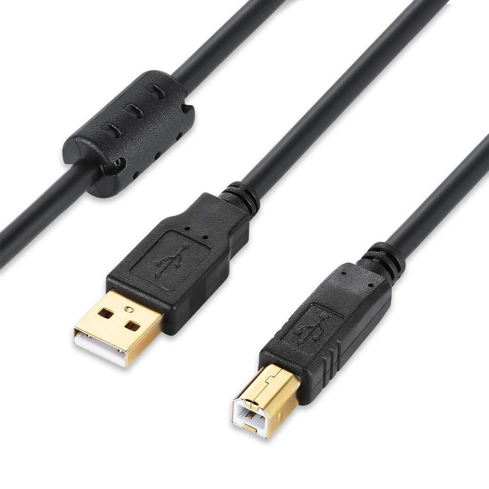 XBOHJOE USB Printer Cable 20 FT USB 2.0 Type A Male to B Male Printer Scanner Cable Cord for HP, Canon, Lexmark, Epson, Dell, Xerox, Samsung and More(20ft, Black)