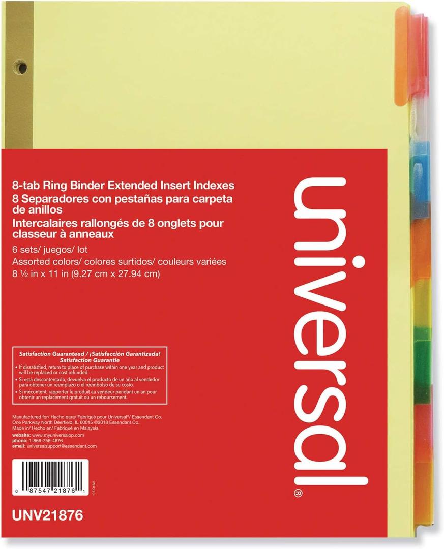Extended Insert Indexes, 6 Sets/Box [Set of 2]