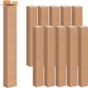 Docik 4x4x40 Inch Tall Corrugated Cardboard Boxes, 10 Pack