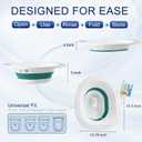 Electric Sitz Bath for Toilet Seat, Hemorrhoids and Postpartum Care - Yoni Steam Seat - Perineal Soaking, Collapsible, Wide Seat, Deeper Bowl - Use w/Sitz Bath Salt - Forest Green