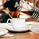 4pcs Golden Stainless Steel Butterfly Long Handle Mixing Spoons 5.31 Inch Coffee Dessert and Salad Spoons for Home and Party Use Easy to Clean