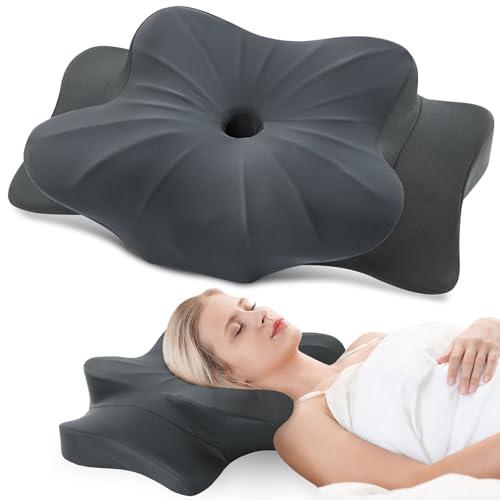 DONAMA Cervical Pillow for Neck and Shoulder Pain Relief, Cooling Contour Memory Foam Pillow, Dual-Height Ergonomic Neck Support Pillow for Side Back Stomach Sleepers with Removable Pillowcase