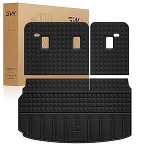3W Seat Back Mats & Cargo Mat for Chevrolet Chevy Traverse 2024-2026 & GMC Acadia 2024-2026 & Buick Enclave 2025-2026, All Weather TPE Custom Fit Cargo Mat Trunk Liner with Backrest Mat, Black
